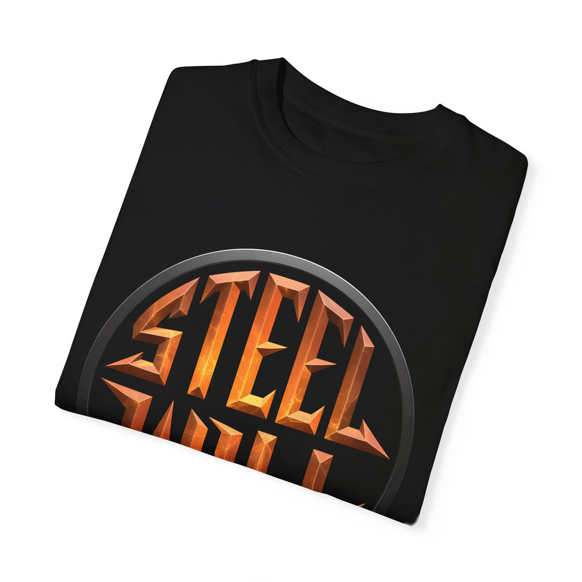 Unisex Garment-Dyed T-Shirt with 'Steel Will' Graphic - Casual Wear for Strength Enthusiasts